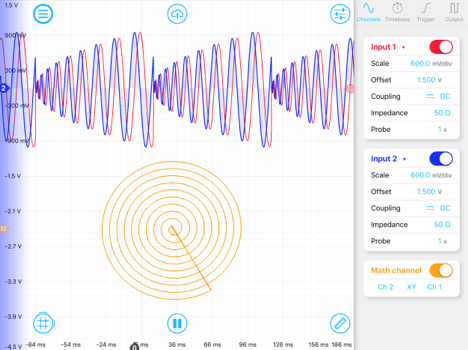 2d pattern Moku OSC screenshot
