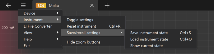 save settings