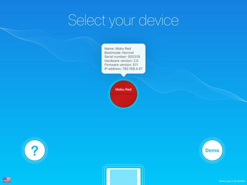 show Moku IP address on iPad